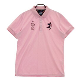 ADMIRAL アドミラル 半袖ポロシャツ 総柄 ピンク系 LL 【中古】ゴルフウェア メンズ