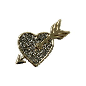Christian Dior クリスチャン ディオール バッジ チャーム ハート 矢 ゴールド系 【中古】