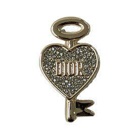 Christian Dior クリスチャン ディオール バッジ チャーム ハート 鍵 ゴールド系 【中古】