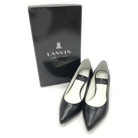 LANVIN COLLECTION ランバンコレクション パンプス レザー ポインテッドトゥ ブラック系 22 【中古】レディース