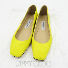 JIMMY CHOO ジミーチュウ FLAT フラット パンプス サイドロゴ イエロー系 35 1/2 【中古】レディース