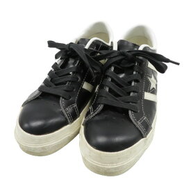 CONVERSE コンバース STAR&BARS レザースニーカー ブラック系 5 【中古】レディース