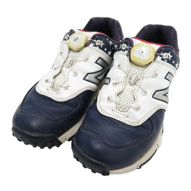 NEW BALANCE GOLF ニューバランスゴルフ WGB574US ゴルフシューズ 星条旗 ネイビー系 22.5 【中古】ゴルフウェアレディース