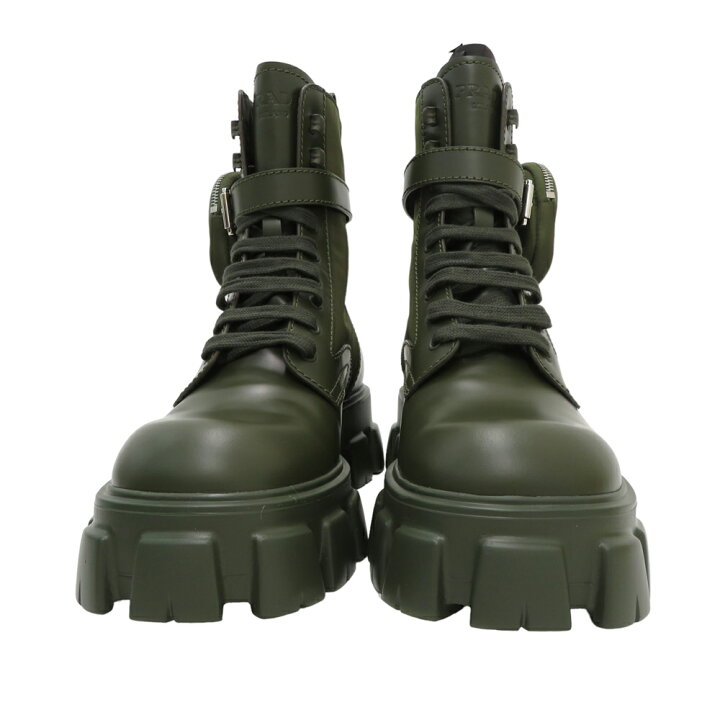 楽天市場】PRADA プラダ モノリス コンバットブーツ Re-Nylon カーキ系 