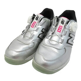 NEW BALANCE ニューバランス WGBS574B 2023年モデル スパイクレス ゴルフシューズ シルバー系 23.5 【中古】ゴルフウェア レディース