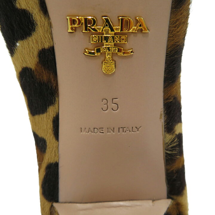 楽天市場】PRADA プラダ パンプス ハラコ レオパード ベージュ系 35 