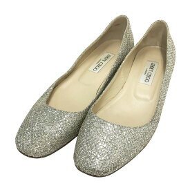 JIMMY CHOO ジミーチュウ ラメ パンプス ゴールド系 38 1/2 【中古】レディース