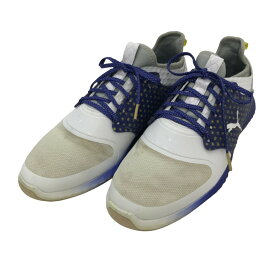 PUMA GOLF プーマゴルフ ゴルフシューズ イグナイト パワーアダプト ネイビー/星柄 ホワイト系 27.0 【中古】ゴルフウェア メンズ