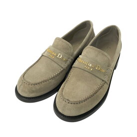 Christian Dior クリスチャン ディオール スエード ローファー BOY ベージュ系 36 【中古】レディース