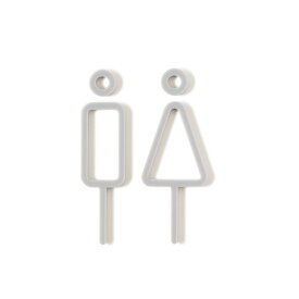 トイレサイン トイレサインプレート おしゃれ ステッカー moheim トイレ ピクトグラム ドア サイン／ MOHEIM/RESTROOM SIGN 2pcs acryl グレー