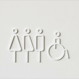 MOHEIM/RESTROOM SIGN 4pcs ホワイト