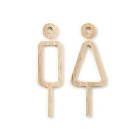 MOHEIM/RESTROOM SIGN 2pcs wood white oak