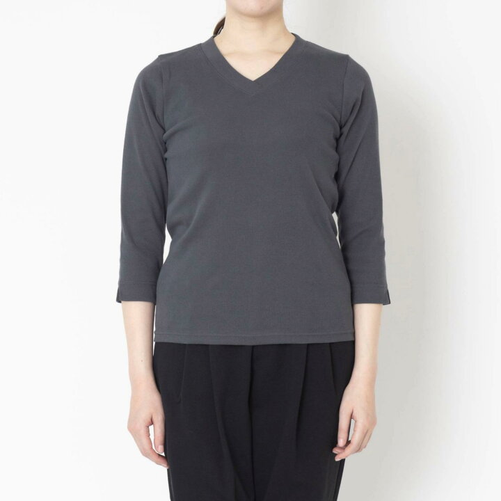 A MON GOUT - 新品タグ付き a mon go t コットンVネック七分袖カットソー M 白の通販 by セイラのバラエティSHOP アモングなら