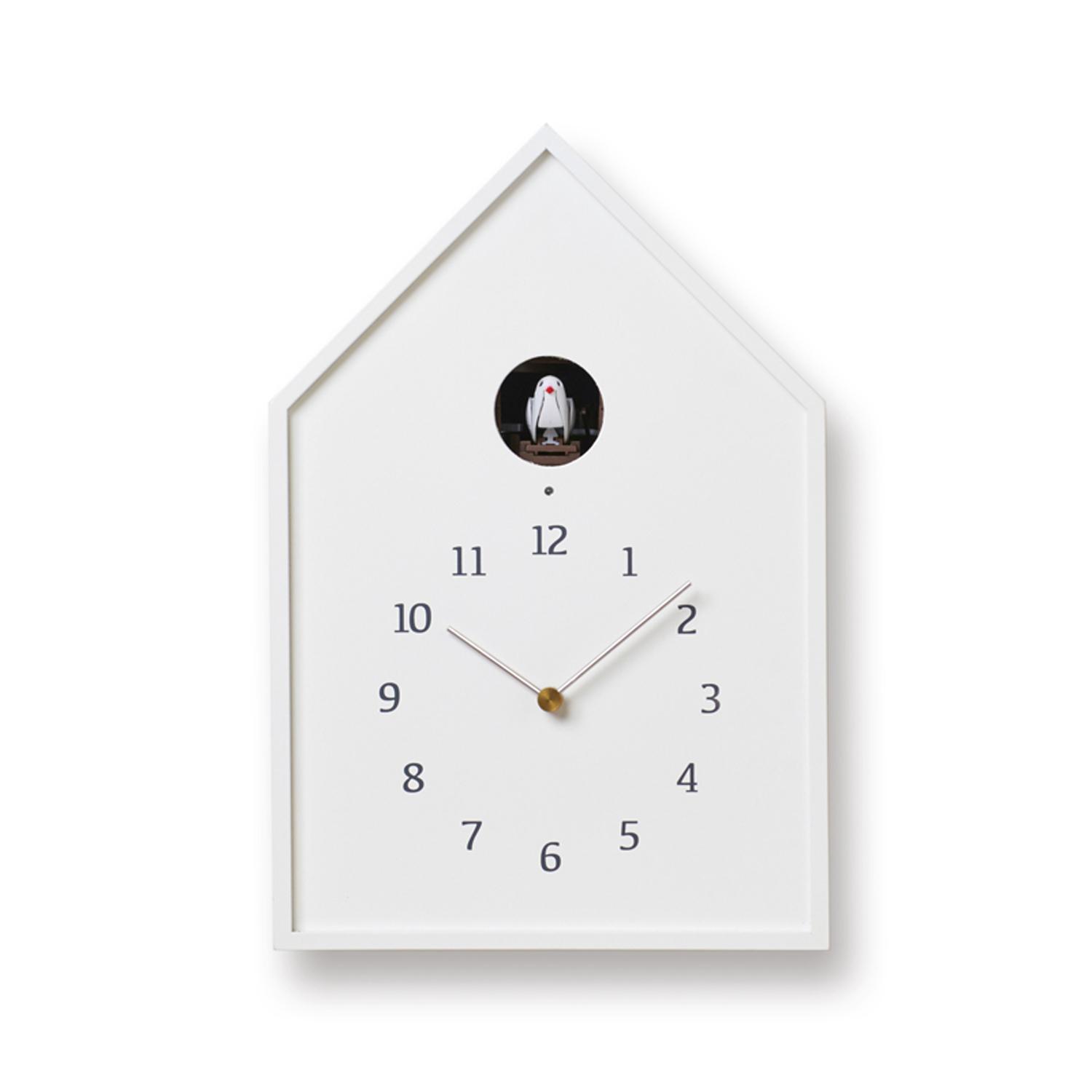 時刻を告げる小鳥と暮らす 最大80%OFFクーポン Lemnos Birdhouse ☆最安値に挑戦 Clock ホワイト