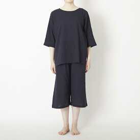 涼しい 夏 日本製／ スタイルストアの涼しくて動きやすい高島ちぢみパジャマ レディース ネイビー / M