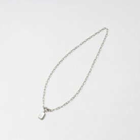 0910/mother of pearl stainless steel necklace シルバー