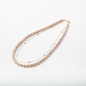 misa/two way pearl necklace 限定色 ナチュラルピンク