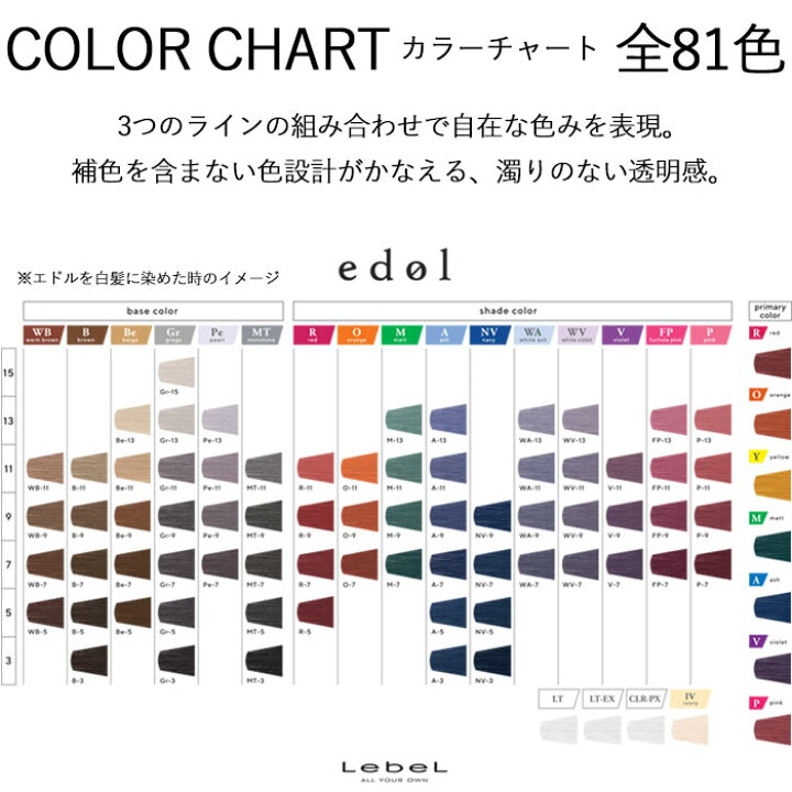 楽天市場】edol エドル ファッションカラー Y イエロー 80g おしゃれ  