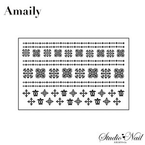 在庫一掃 即納 メール便無料 アメイリー ネイルシール No.1-11 ハワイアン黒 ジェルネイル 貼るだけ