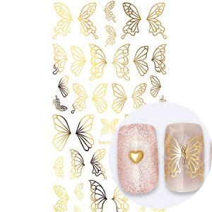 �y�p�b�P�[�W�Ȃ����i�z�c���L�� TSUMEKIRA SG-HON-001 honchan �v���f���[�X Butterfly motif gold �S�[���h �W�F����p �o�^�t���C