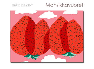 �y�}�����b�R �t�@�u���b�N�p�l���z marimekko �t�@�u���b�N�{�[�h Mansikkavuoret/�}���V�b�J���H���b�g[SIZE�FW140×H90cm]�y�k�� �t�@�u���b�N�z�s���N�x�[�X