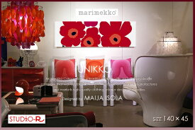 marimekko(マリメッコ) UNIKKO (RED) ファブリックパネル ファブリックボード [SIZE：W140×H45] 【北欧/ファブリック】 ※各サイズ選べます