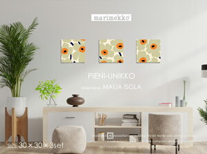 �t�@�u���b�N�p�l�� �t�@�u���b�N�{�[�h marimekko �}�����b�R PIENI-UNIKKO(LGOR)�s�G�j�E�j�b�R[SIZE�FW30×H30cm×3���Z�b�g]�u�₩�ŉ����ȕ��͋C�����o�B�I�����W�̃A�N�Z���g���X�^�C���b�V����