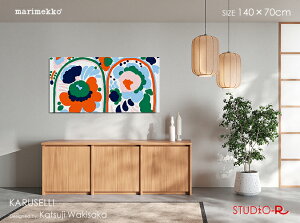 marimekko(�}�����b�R) Karuselli�E�J���Z���t�@�u���b�N�p�l���t�@�u���b�N�{�[�h[�������T�C�Y�FW140cm×H70cm]�Ǌ|���C���e���A�E�H�[���A�[�g���ʐ^�̐}���Ő��삢�����܂��BKatsuji Wakisaka�̐l�C