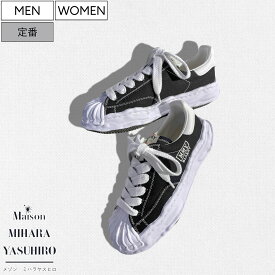 【定価37,400円(税込)】Maison MIHARA YASUHIRO - メゾン ミハラヤスヒロ - デザイナー自身が粘土で型取ったオリジナルソールを使用！キャンパスローカットスニーカー シューズ 靴 OG Sole Canvas Low-top Sneaker BLAKEY ブレイキー A08FW735 ブラック×ホワイト