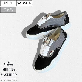 【定価35,200円(税込)】Maison MIHARA YASUHIRO - メゾン ミハラヤスヒロ - デザイナー自身が粘土で型取ったオリジナルソールを使用！キャンパスローカットスニーカー シューズ 靴 OG Sole Canvas Low-top Sneaker BAKER ベーカー A13FW738 グレー×ブラック