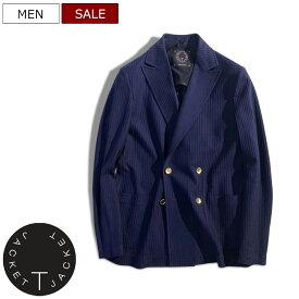 【定価70,400円(税込)】T-JACKET ティージャケット 落ち着いたカラーリングと上質なディテールが光る一着！大人の遊び心を擽るコットンニットテーラードダブルジャケット TONELLO トネッロ 80910006 Tジャケット T-ジャケット ネイビー イタリア製 メンズ OEL