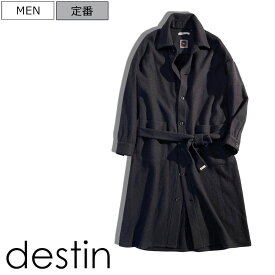 【定価67,100円(税込)】destin デスティン　ふんわり軽く上質素材が生み出す極上な着心地がクセになる1枚！大人の休日を格上げするカシミア混ウールロングコート ジャケット アウター ガウン カシミヤ シャケット チャコールグレー lia イタリア製 メンズ