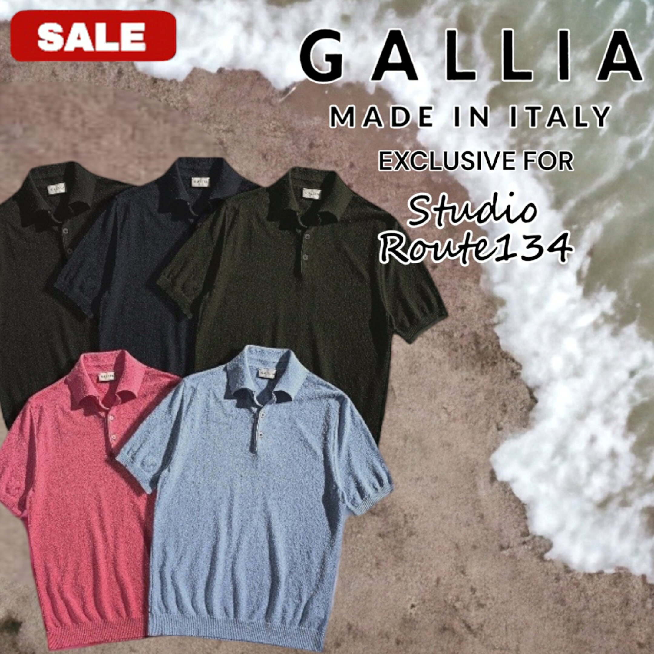 ガリアとコラボしたパイル地ポロシャツ