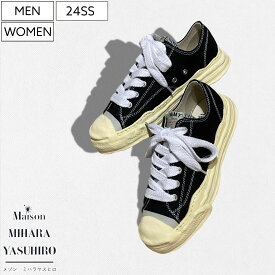 【定価35,200円(税込)】Maison MIHARA YASUHIRO - メゾン ミハラヤスヒロ - デザイナー自身が粘土で型取ったオリジナルソールを使用！キャンパスローカットスニーカー シューズ 靴 ヴィンテージ OG Sole Canvas Low-top Sneaker HANK ハンク A09FW734 ブラック
