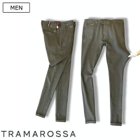 【定価48,400円(税込)】TRAMAROSSA トラマロッサ ロングフライトやドライブなどどんな時でも穿きたくなるほどの伸縮性！美脚シルエットのスーパーストレッチチノパンツ≪24.7 Super Stretch≫ 55171003 LUIS SLIM ミリタリー グレンチェック イタリア製 メンズ 1125