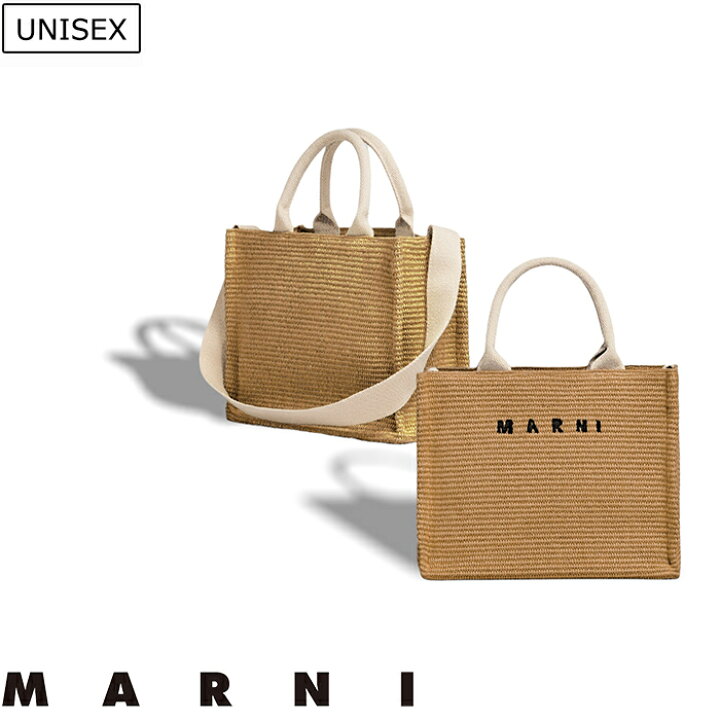 楽天市場】【定価104,500円(税込)】MARNI -マルニ- ロゴとラフィア素材 