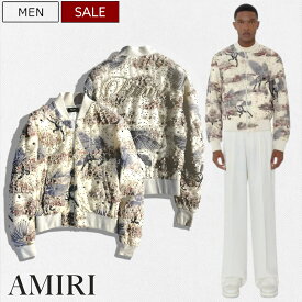【定価1,375,000円(税込)】AMIRI -アミリ- 圧倒的なオーラを放つ！熟練職人が丁寧に仕上げた1着！中綿入り シルクブルゾン ジャケット ボンバージャケット ブランドロゴ FULL HANDMADE SHURNKEN BONBER BLOUSON SRSS23MOS047SMRHAEO ホワイト イタリア製 メンズ la1