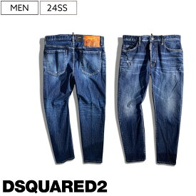 【定価100,100円(税込)】DSQUARED2 ディースクエアード 職人技が随所に光るラフな1本♪美脚シルエットで大人の色香を纏うウォッシュ＆ダメージ加工スーパーストレッチデニムパンツ ジーンズ 《BRO JEAN -ブロージーン-》インディゴブルー S74LB1460 メンズ イタリア製