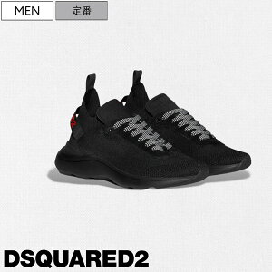 【定価114,400円(税込)】DSQUARED2 ディースクエアード 都会的なボディとヤンチャな極厚ソールで脚長効果も抜群!圧倒的な履き心地を生む形状記憶のニット素材使用のブランドロゴベルト付き
