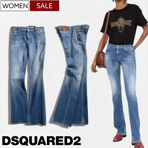 y艿74,800~(ō)zDSQUARED2 fB[XNGA[h EHbVHŖ Xgb` tAfjpc W[Y u[cJbg sMEDIUM WAIST FLARE JEANS-~fBAEGXgtAW[