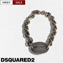 【定価38,500円(税込)】DSQUARED2 ディースクエアード コーディネートのアクセントに最適なアイテム！ロゴプレートチャンキーチェーンリンクブレスレット エイジング加工 D2 Tag Chain Braceletsブランドロゴ CERESIO 9 MILANO S82AR0173SJ37200001 ユニセックス 男女兼用