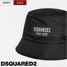 【定価45,100円(税込)】DSQUARED2 ディースクエアード 大人のラグジュアリーカジュアルを演出！ 存在感を放つCERESIO 9 MILANO＆ブランドロゴ入りバケットハット 帽子 キャップ ブラック S82HA0031E 男女兼用 ユニセックス イタリア製 la1