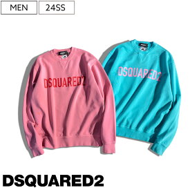 【定価79,200円(税込)】DSQUARED2 ディースクエアード 美しいカラーリングとブランドロゴが大人のラグジュアリーカジュアルを演出するブランドロゴ入り クルーネックスウェットトレーナー コットン スウェット 長袖 ティファニー S74GU0663 メンズ イタリア製