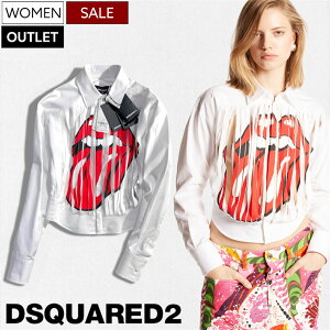 �yOUTLET/90%OFF/�艿119,900�~�zDSQUARED2 �f�B�[�X�N�G�A�[�h ���[�����O�X�g�[���Y �ƃR���{�I��_�Ƀt�����W��ɃJ�b�e�B���O���� �z���C�g�V���c �{�^���V���c The Rolling Stones Relax Dan Shirt ���� 