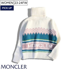 【定価115,500円(税込)】MONCLER モンクレール フロントのブランドロゴとカラーがラグジュアリーカジュアルを格上げするブランドロゴ入りハイネックウールニット タートルネック セーター DOLCEVITA TRICOT 国内正規品/モンクレールジャパン I20939F00024M1241 レディース