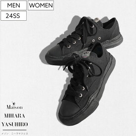 【定価33,000円(税込)】Maison MIHARA YASUHIRO - メゾン ミハラヤスヒロ - デザイナー自身が粘土で型取ったオリジナルソールを使用！キャンパスローカットスニーカー シューズ 靴 Canvas Low-top Sneaker PETERSON ピーターソン A01FW702 ブラック
