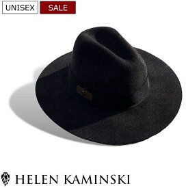 【定価26,400円(税込)】Helen Kaminski -ヘレンカミンスキー- 伝統的なハンドクラフトにモダンなデザインと革新を組み合わせた高品質のメリノウール繊維を使用したフェドーラハット フェルトハット 中折れ帽 帽子 ブラック ユニセックス メンズ レディース