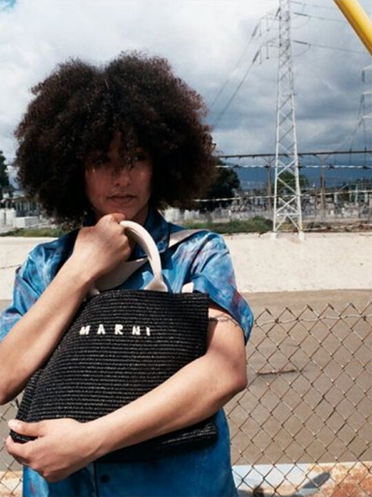 楽天市場】【定価114,400円(税込)】MARNI -マルニ- ロゴとラフィア素材 