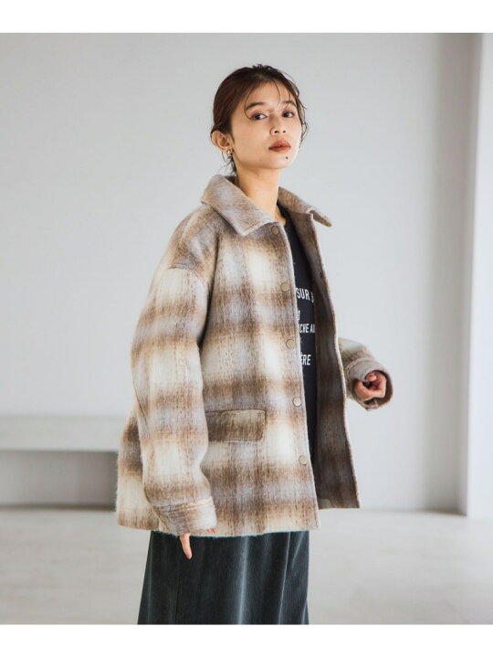 楽天市場】【SALE／50%OFF】シャギーチェックジャケットコート studio 