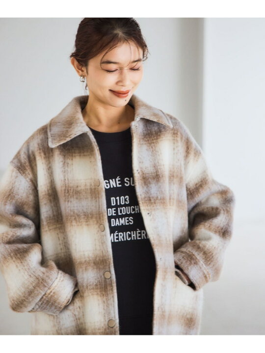 楽天市場】【SALE／50%OFF】シャギーチェックジャケットコート studio 